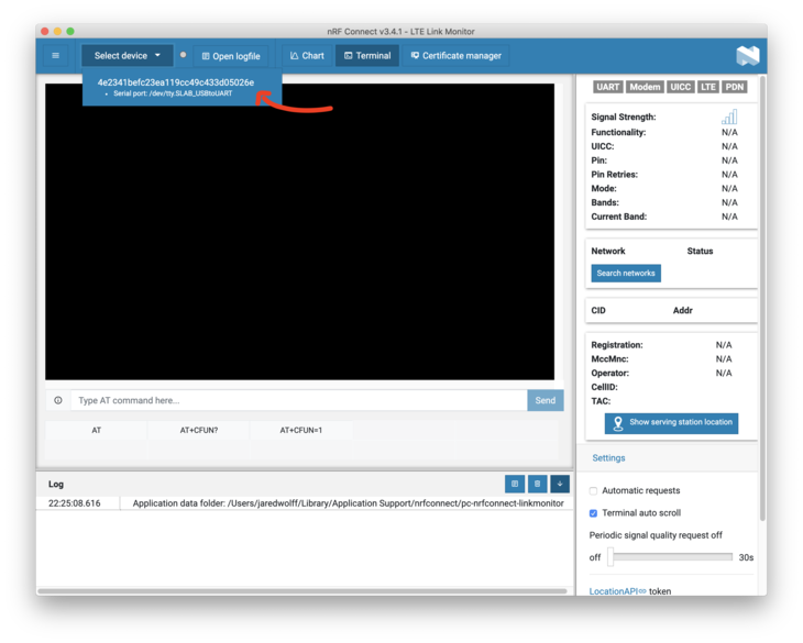 LTE Link Monitor select device