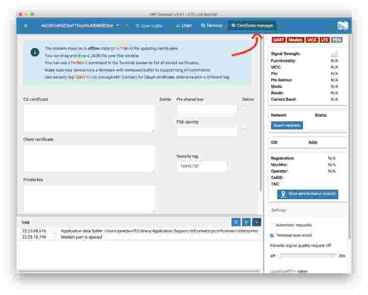 LTE Link Monitor Certificate Manager