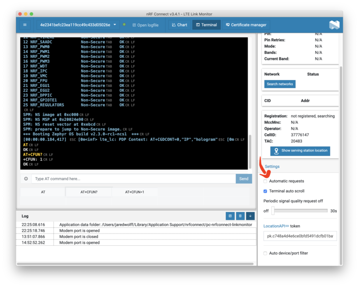 LTE Link Monitor automatic <strong>requests</strong>