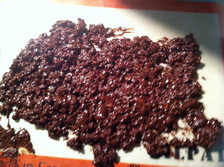Chocolate Almond Mixture on Silpat