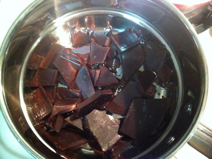 Partially melted chocolate.