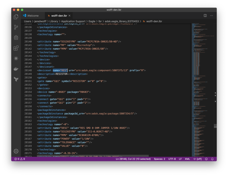 Library open in Visual Code