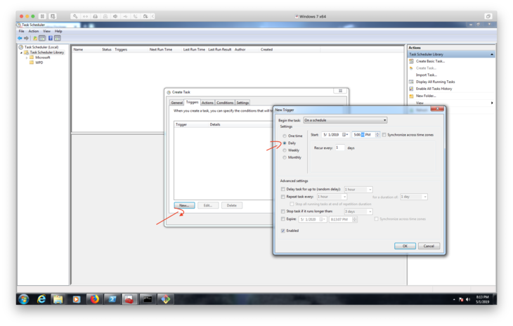 Set the time duration