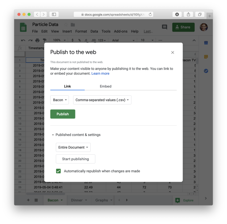 Click that green Publish button