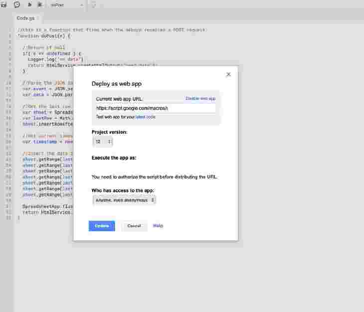 Google Docs Webhook