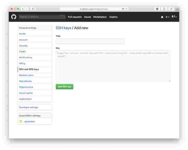 Add new SSH key in Github
