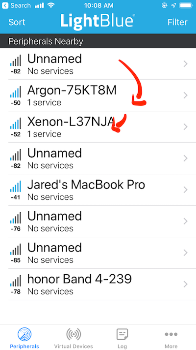 Select either the Argon or Xenon