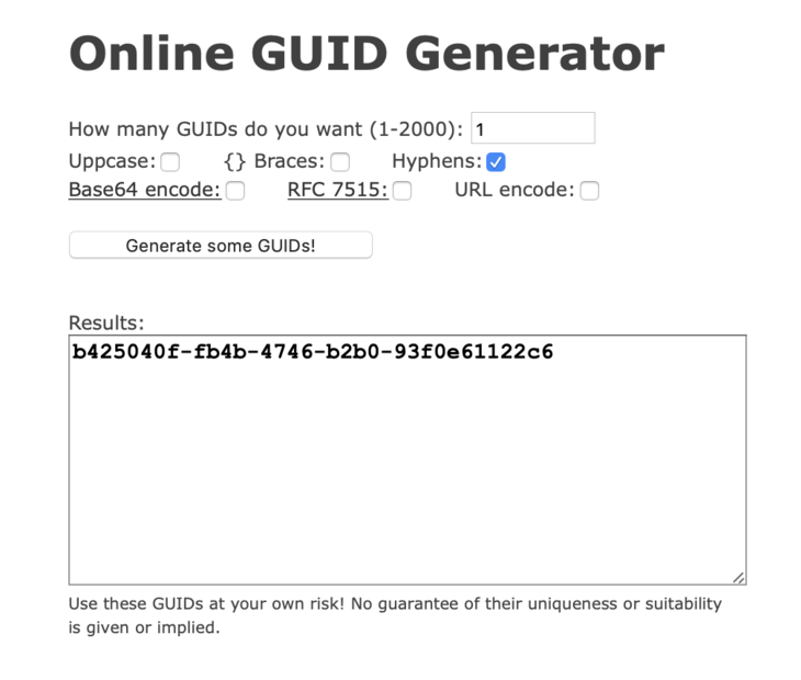 Online GUID Generator