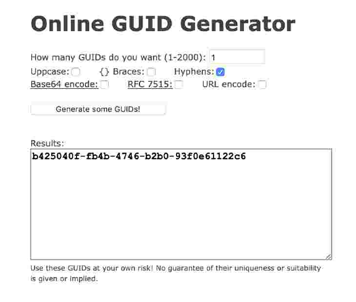 Online GUID Generator