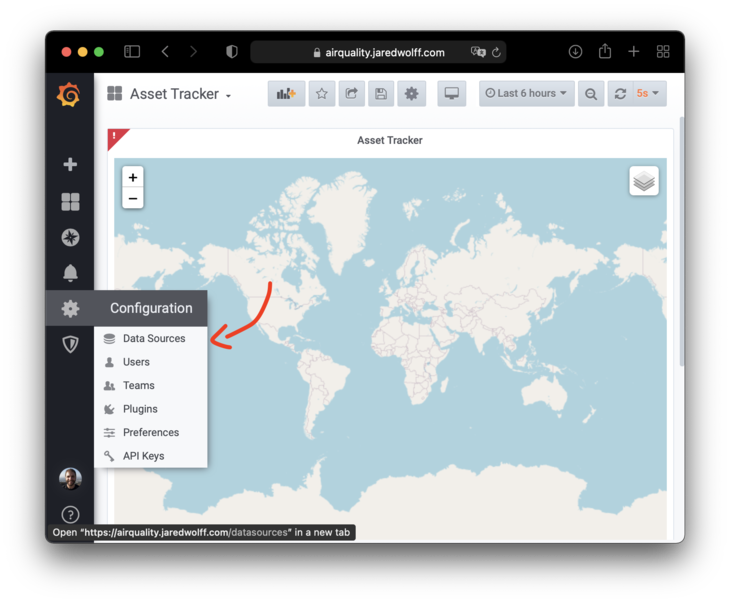 Create a new datasauce by going to Data Sources