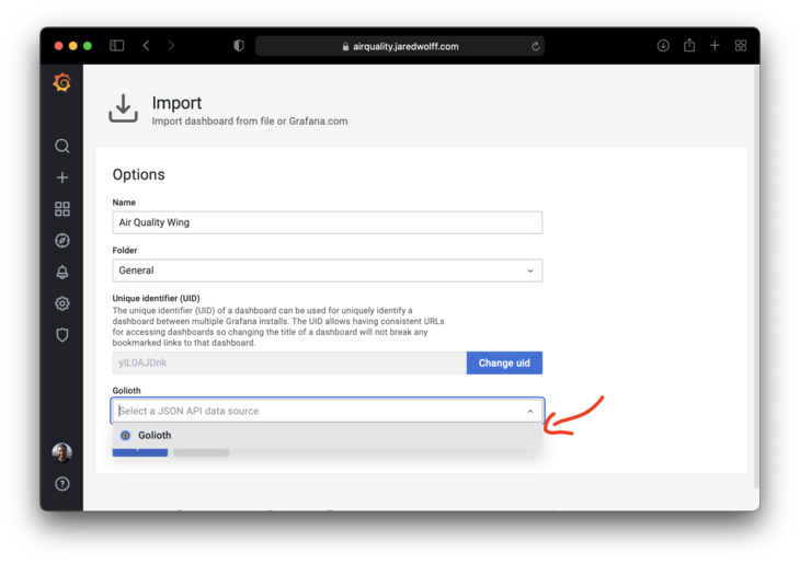 Select Data Source during Import