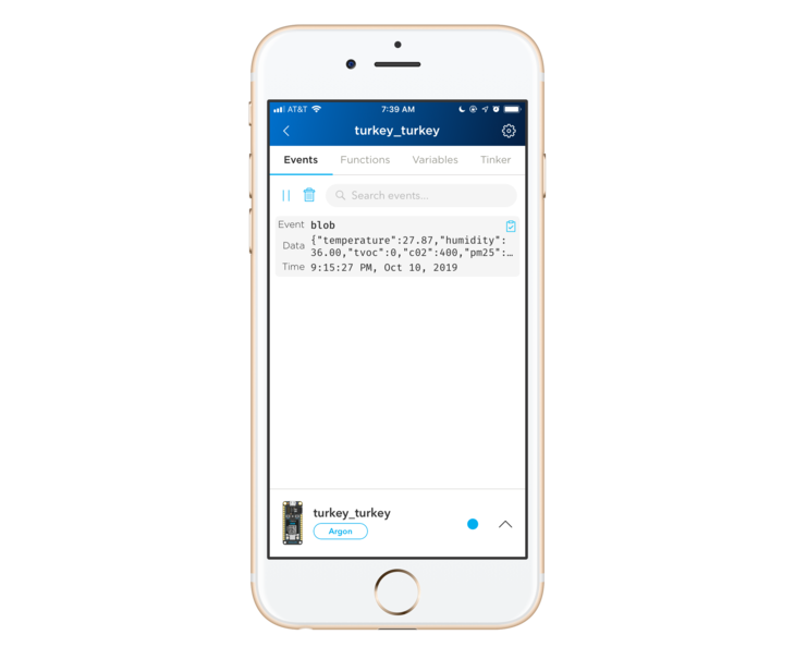 Event monitoring screen