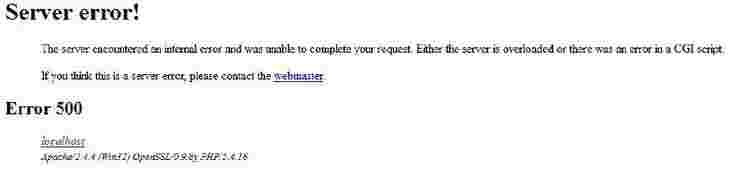 Wordpress server error.