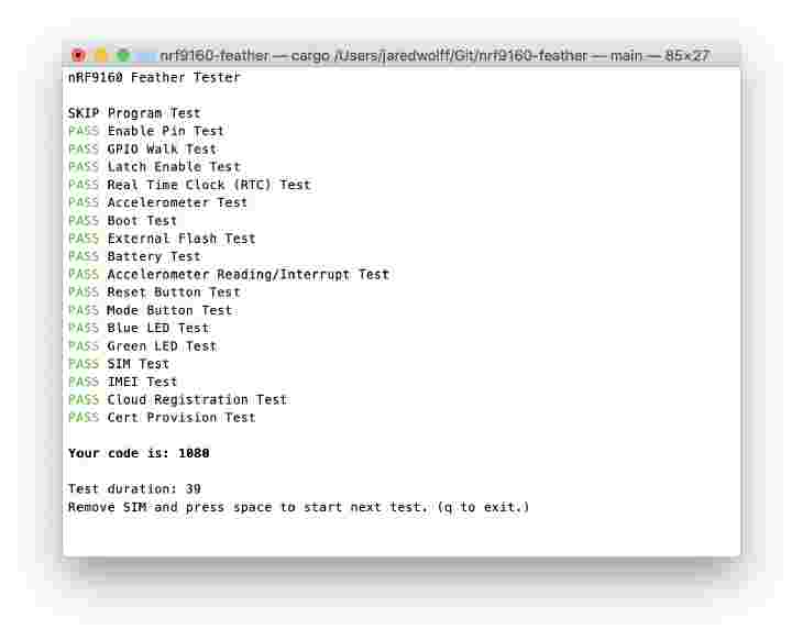 nRF9160 Feather Test CLI