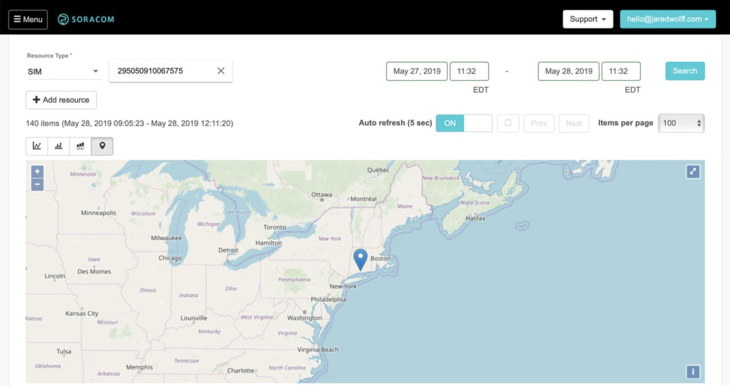 Soracom Harvest GPS Map