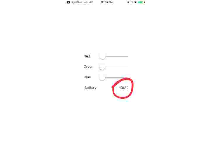 Phone screen with battery percentage