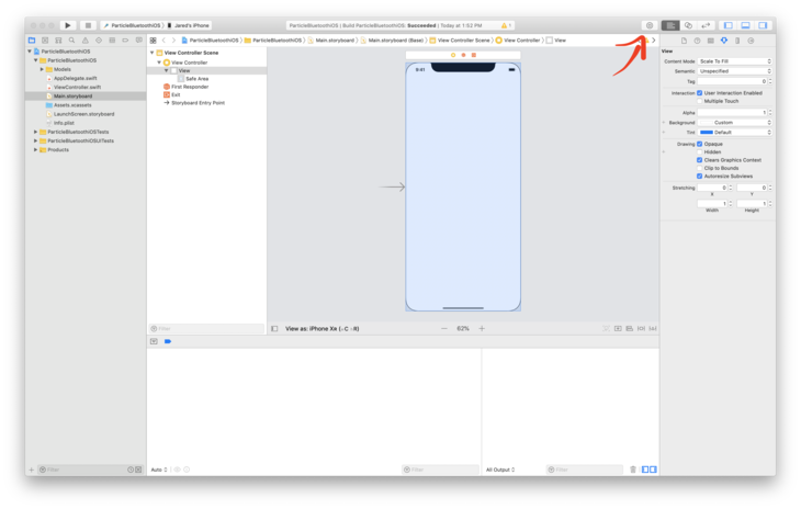Library button in Xcode