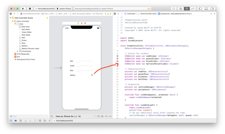 Adding battery percentage label to code