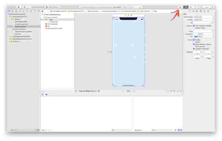 Library button in Xcode