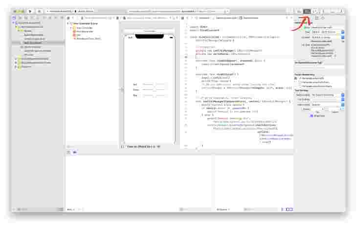 Show Assistant Editor button in Xcode