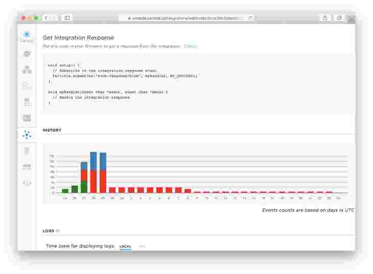 Particle console integration errors