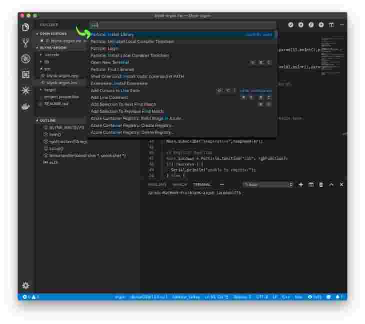 Install library in Visual Studio Code